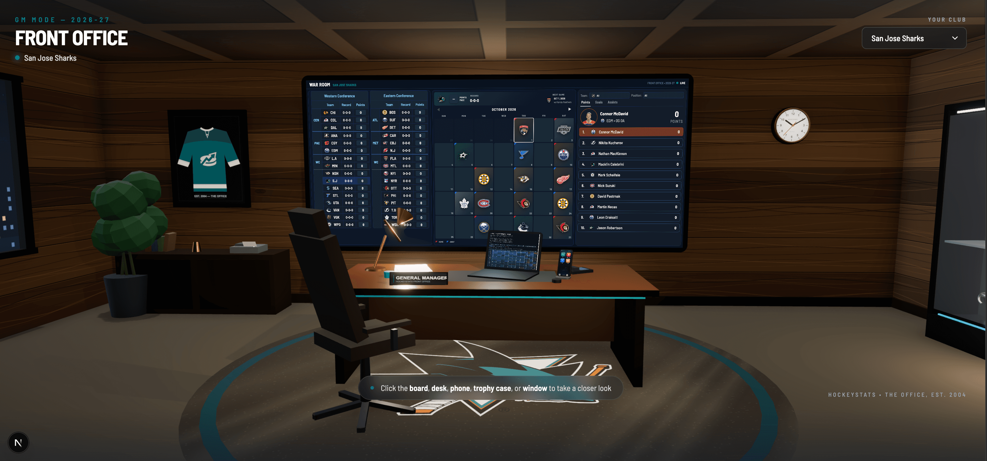 HockeyStats Franchise — your seat in the GM office